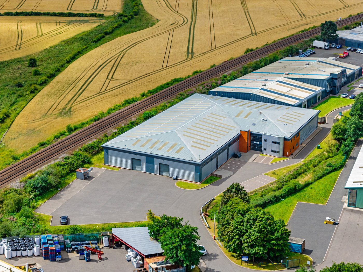 Aerial view of the Pitreavie industrial site near Dunfermline